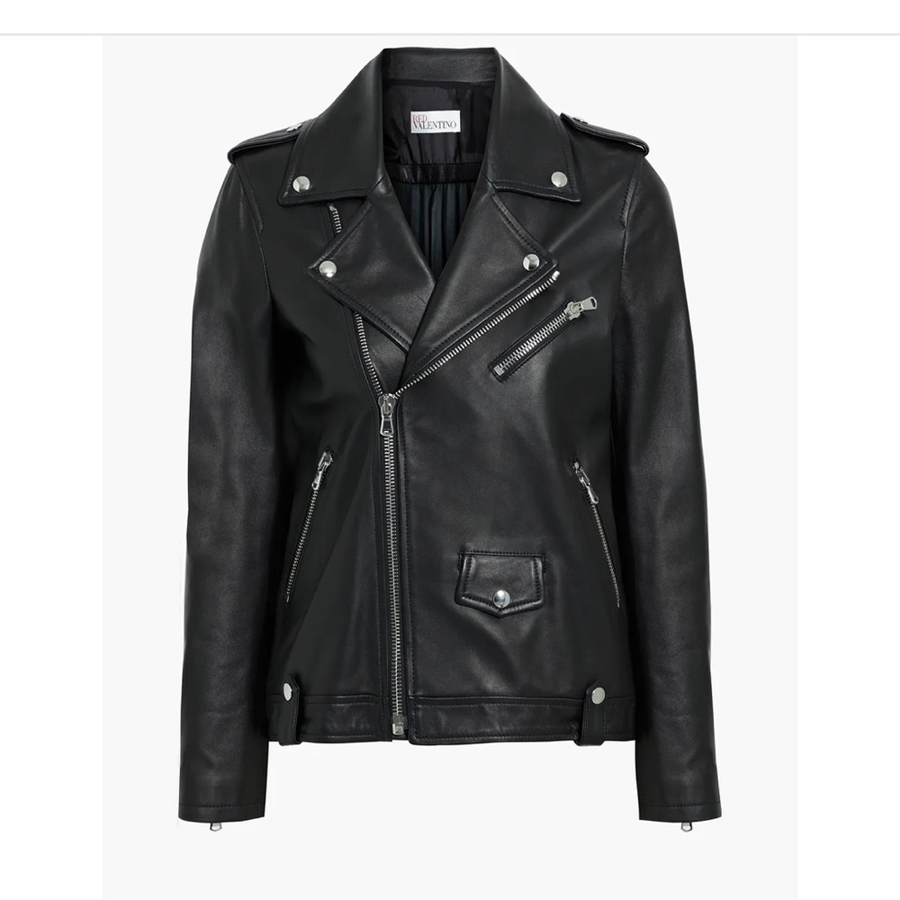 Valentino Red pleated leather jacket